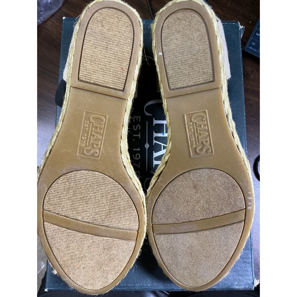 Chaps Chelsi Women's 8B Black Espadrille Wedge Sandals Elastic NIB - Picture 7 of 8